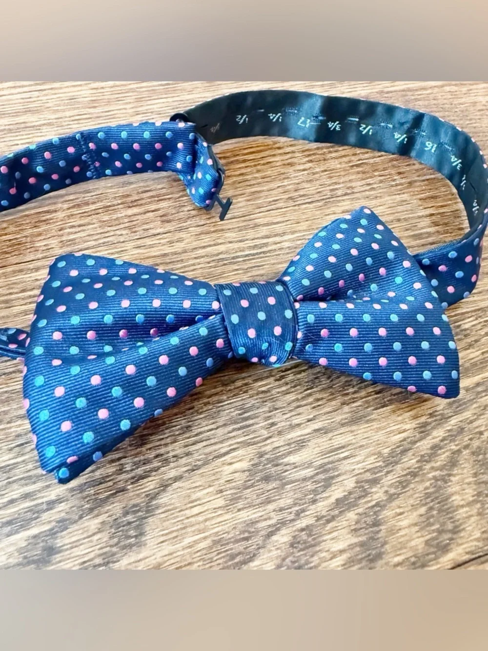 Izod | Men’s Navy Pink/ Blue Polkadot Bow Tie One Size